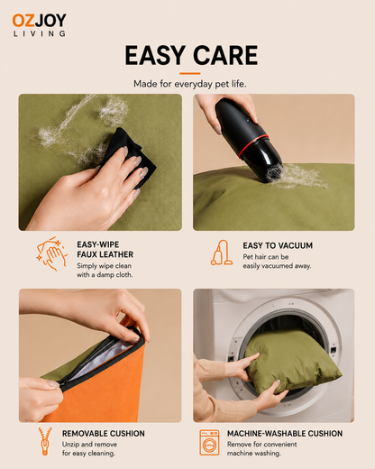 OZJOY Premium Pet Car Booster Seat & Travel Bed – Green & Orange